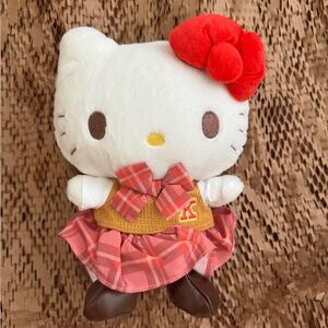 Hello Kitty 8” Plush with Red Bow and Plaid Dress